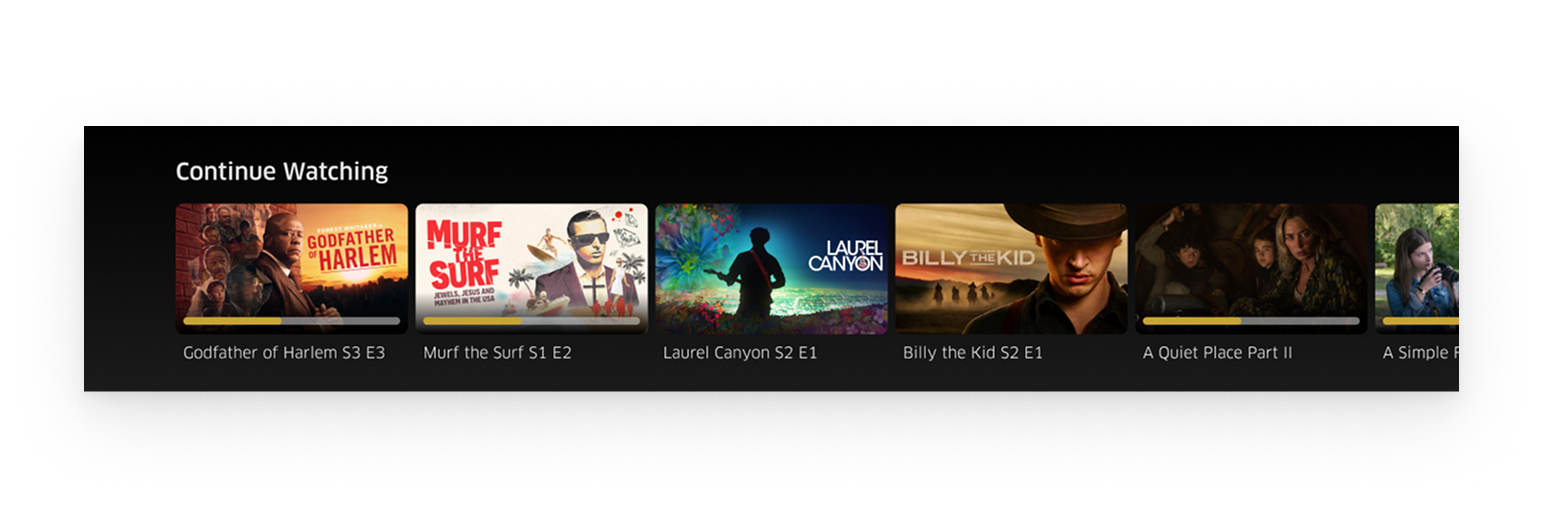 Initial ask — progress bar on continue watching carousel
